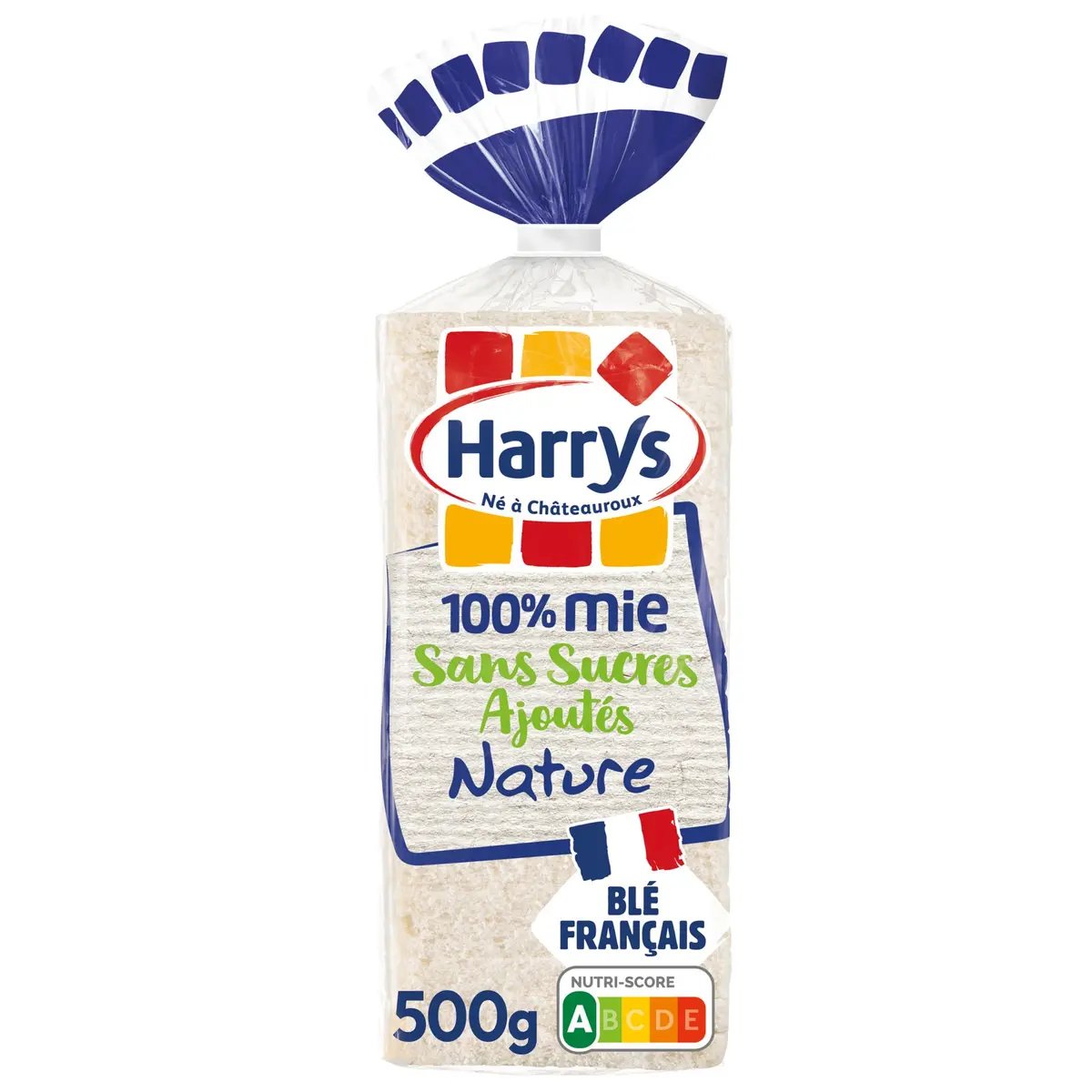 Harrys pain de mie 100% mie nature sans croute 500g