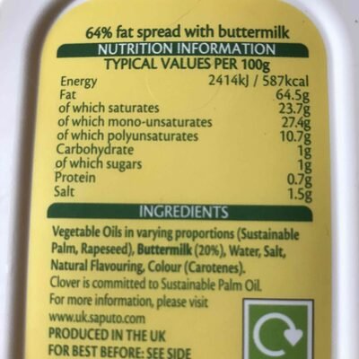 63% fat spread with buttermilk