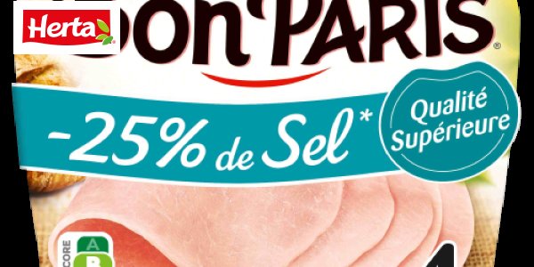 HERTA LE BON PARIS Jambon sel réduit x4 - 140g