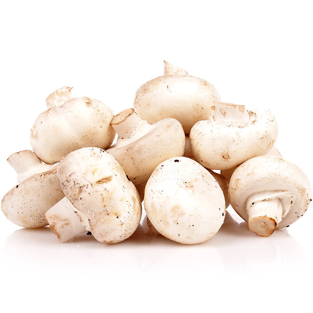 Грибы культивируемые свежие шампиньоны в лотке Местное Известное Беларусь