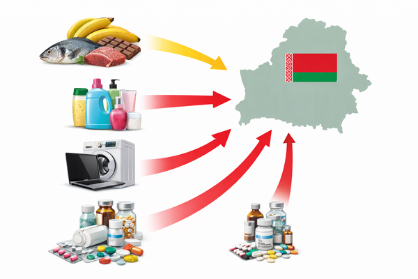 Карта зависимости: какие категории товаров в Беларуси наиболее импортозависимы (еда, химия, техника, лекарства)
