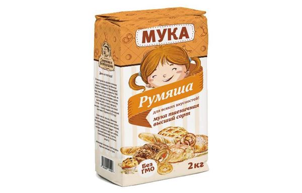 Мука пшеничная хлебопекарная Румяша высший сорт 2кг М54-28