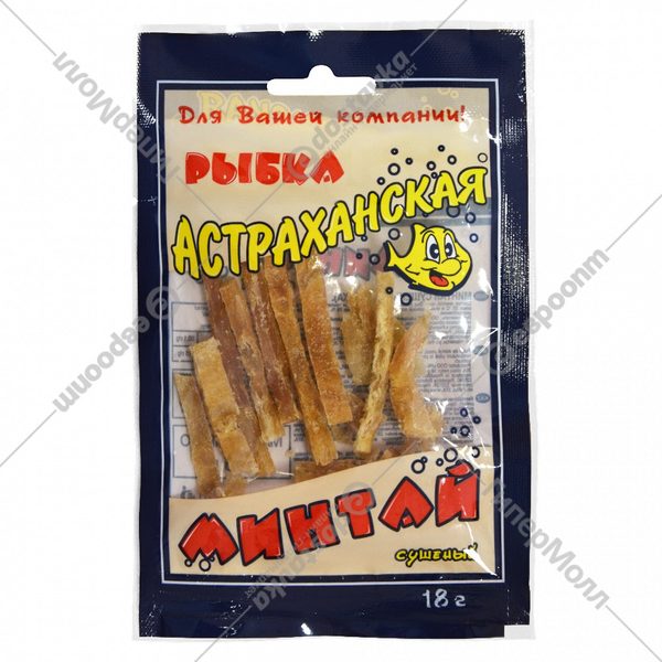 Минтай Астраханкина сушено-вяленый палочки 18г