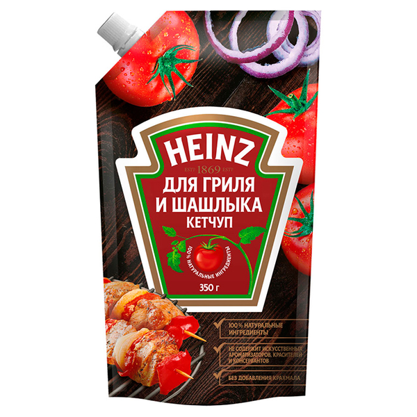 Кетчуп "Хайнц" для гриля и шашлыка 350г дой-пак