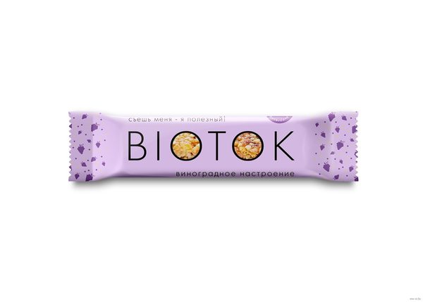 Батончик мюсли "BIOTOK" виноградное настроение 30гр