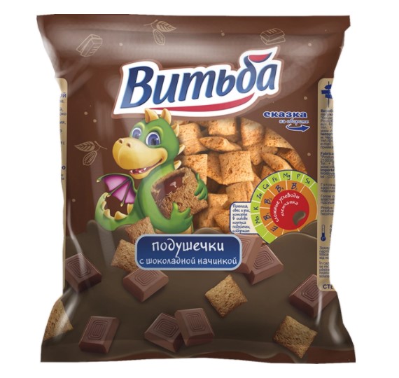 Подушечки с шоколадной начинкой ц/п 250г