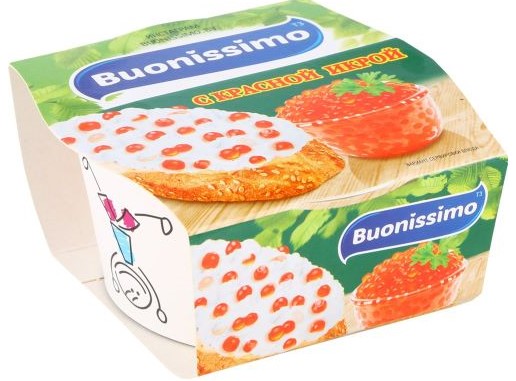 Крем Buonissimo с творогом и красной икрой стакан 120г