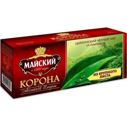 Чай черный байховый Майский в/с Корона Российской империи 2г*25п