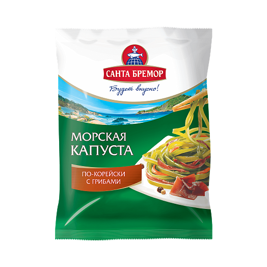 Капуста морская по-корейски с грибами (пакет) 350г