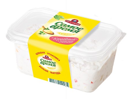 Салат Крабовый с креветками и ананасами (имитация ис мяса крабового) 400г