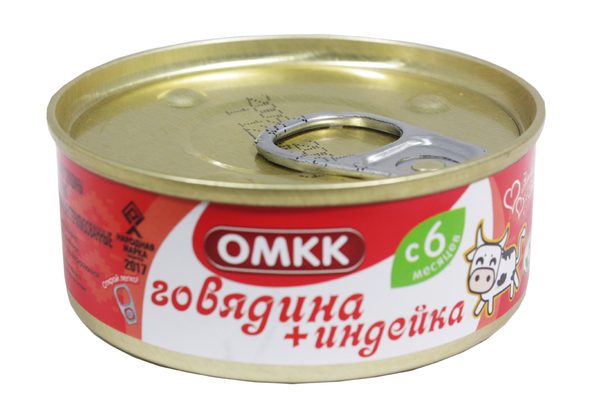 Консервы для детского питания Говядина+индейка 100г