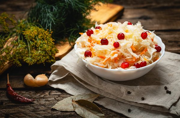 Капуста квашеная шинкованная с морковью и клюквой, 900г