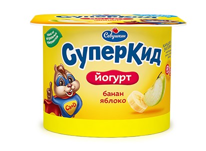 Йогурт СуперКид Банан-яблоко 2% 120г