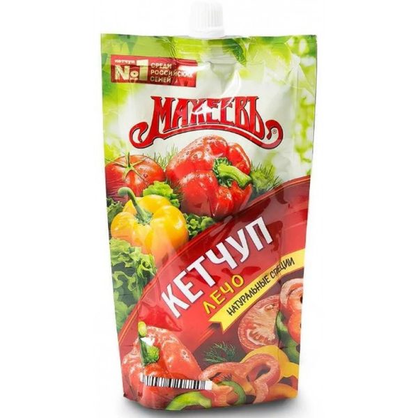 Кетчуп Махеевъ Лечо першай катэгорыі дой-пак з дазатарам 300г