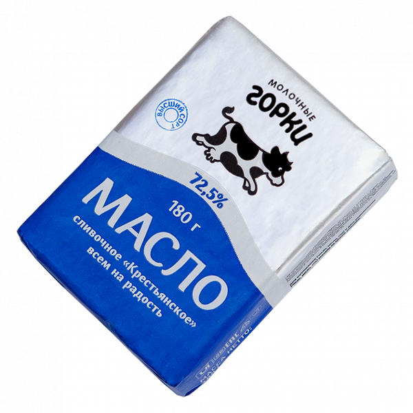Масло слив. "Молочные горки" 72,5% 180 г. (фольга)