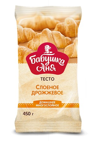 Тесто Бабушка Аня слоено-дрожжевое в рулоне 450г