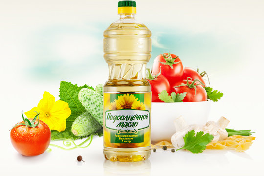 Масло подсолнечное рафинированное дезодорированное, 0,8л.