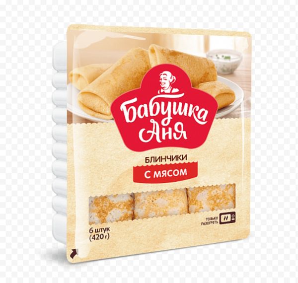 Блинчики «Бабушка Аня» с мясом, замороженные, 420 г