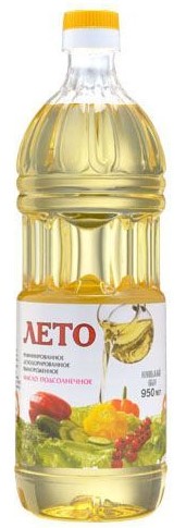 Масло подсолнечное Лето рафинированное дезодорированное 850мл