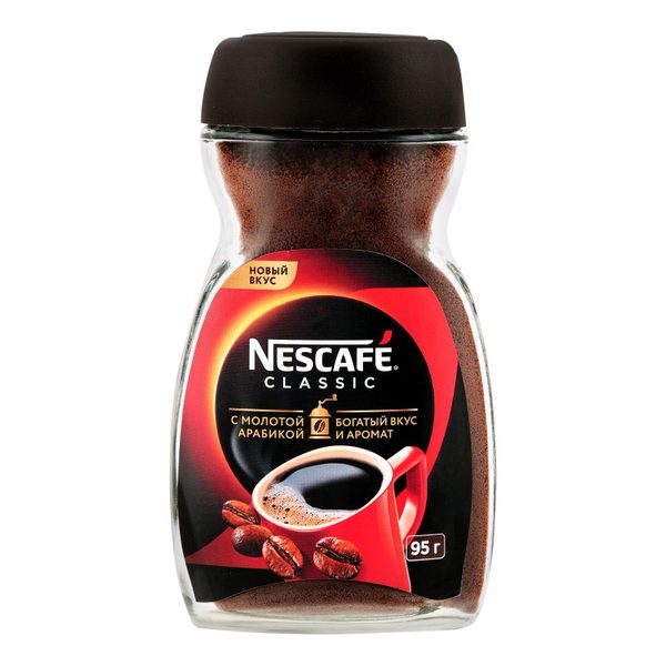 Кофе расворимый Nescafe classic с добавлением молотого ст/бан 95г