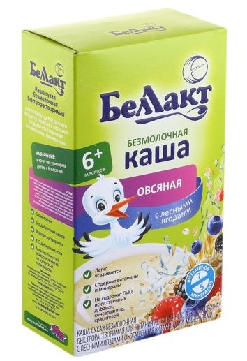 Каша сухая для дет/пит овсяная с лесными ягодами безмолочная обог витаминами минералами 200г