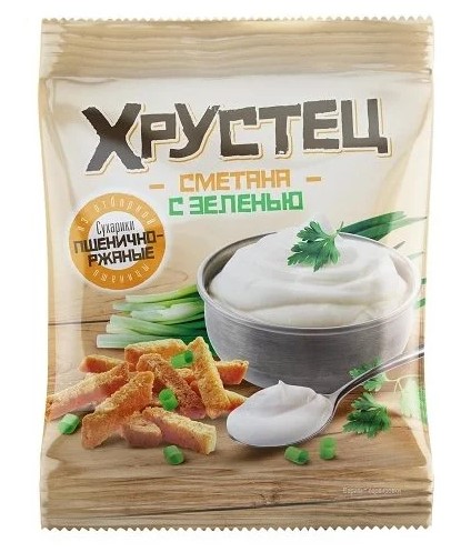 Сухарь Хрустец со вкусом сметана с зеленью 80г