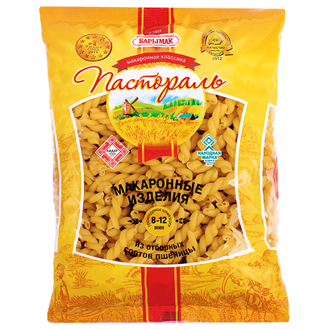 Макаронные изделия гр.Б "Пастораль" косичка 0,9 кг Боримак