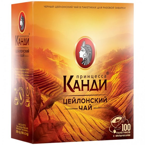 Чай черный байховый Принцесса Канди цейлонский 2г*100п