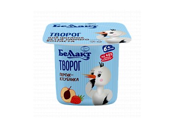 Д/п Творог 4% персик-клубника 100г Беллакт