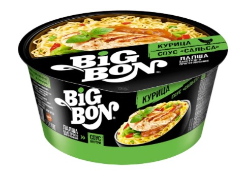 Лапша б/п "Big Bon" курица+соус сальса 85г