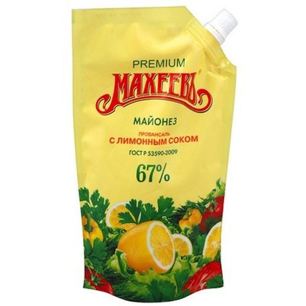 Майонес Махеев Провансаль с лимонным сок 67% 190гр дойпак