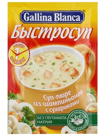 Суп-пюре Gallina Blanca Быстросуп из шампиньонов с сухариками 17г