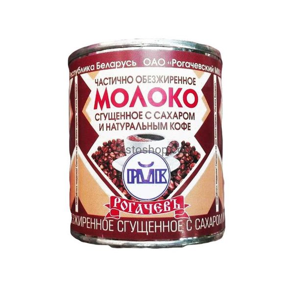 Молоко частично обезжиренное сгущенное с сахаром и натуральным кофе 7% в ж.б 380г