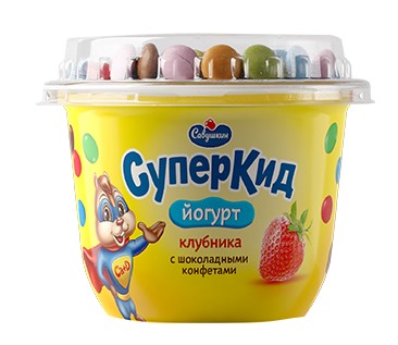 Йогурт СуперКид Клубника (конфеты) 2% 103г
