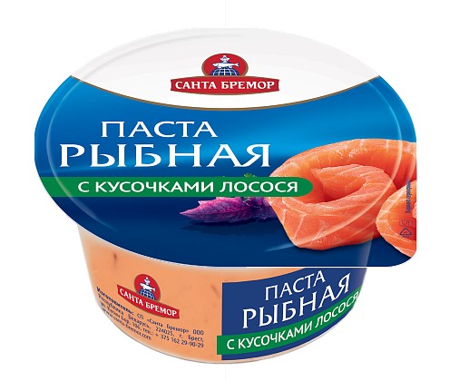 Паста рыбная с кусочками лосося 160г