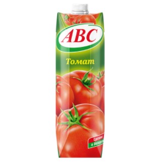 Сок АВС Томатный с сахаром с солью призма 1л