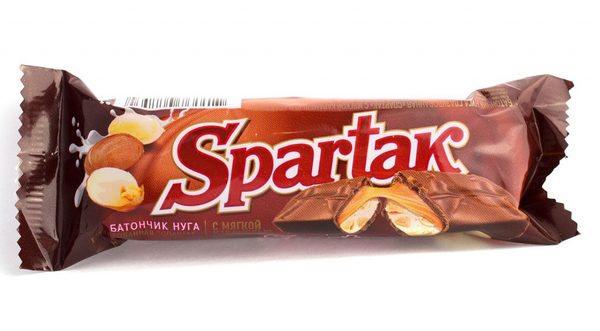 Батончик Спартак нуга глаз. с мягкой карамелью 48г