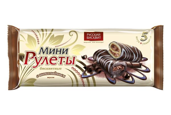 Мини-рулеты бисквитные с шоколадным вкусом 175г