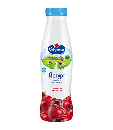Йогурт питьевой Савушкин Вишня-черешня 2% 415г