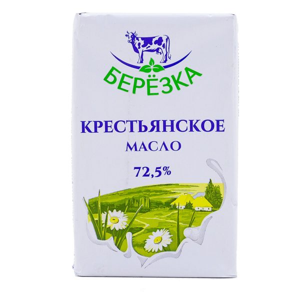 Масло сливочное "Крестьянское" несоленое 72,5% в/с 160г
