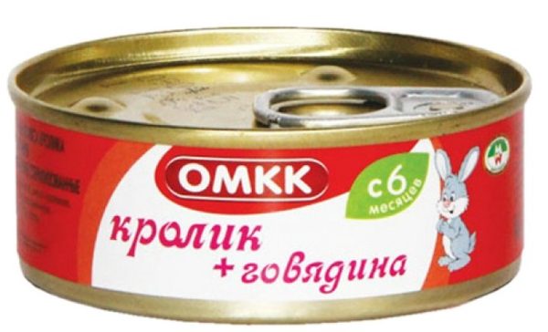 Пюре кролик+ говядина для д/п 100г
