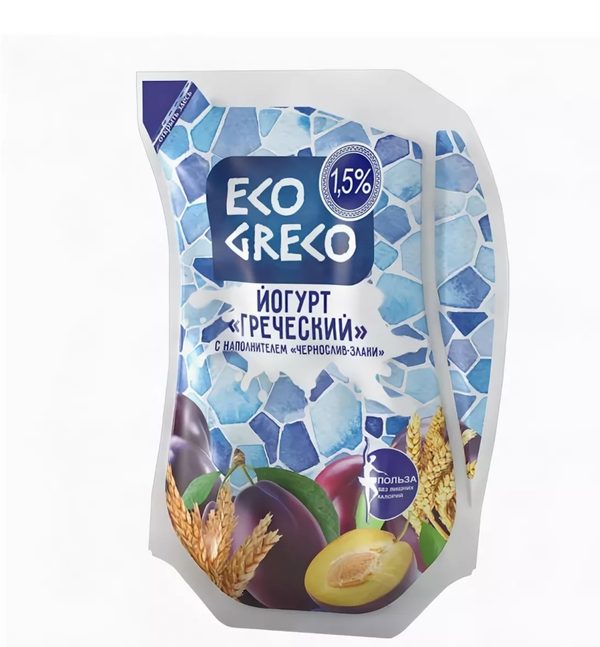 Йогурт Греческий с наполнителем Чернослив-злаки 1,5% 800г